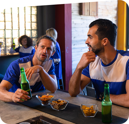 Sportsbar met gezellige sfeer